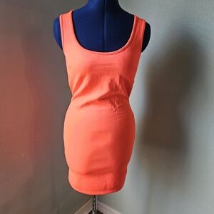 L8teR Neon Orange Small Mini Dress